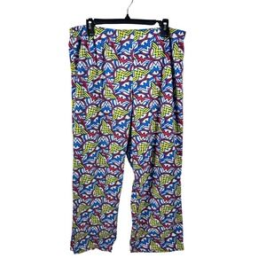 Wonder Woman Pajama Pants XL Multicolor Fleece Graphic Logo‎ Lounge Women